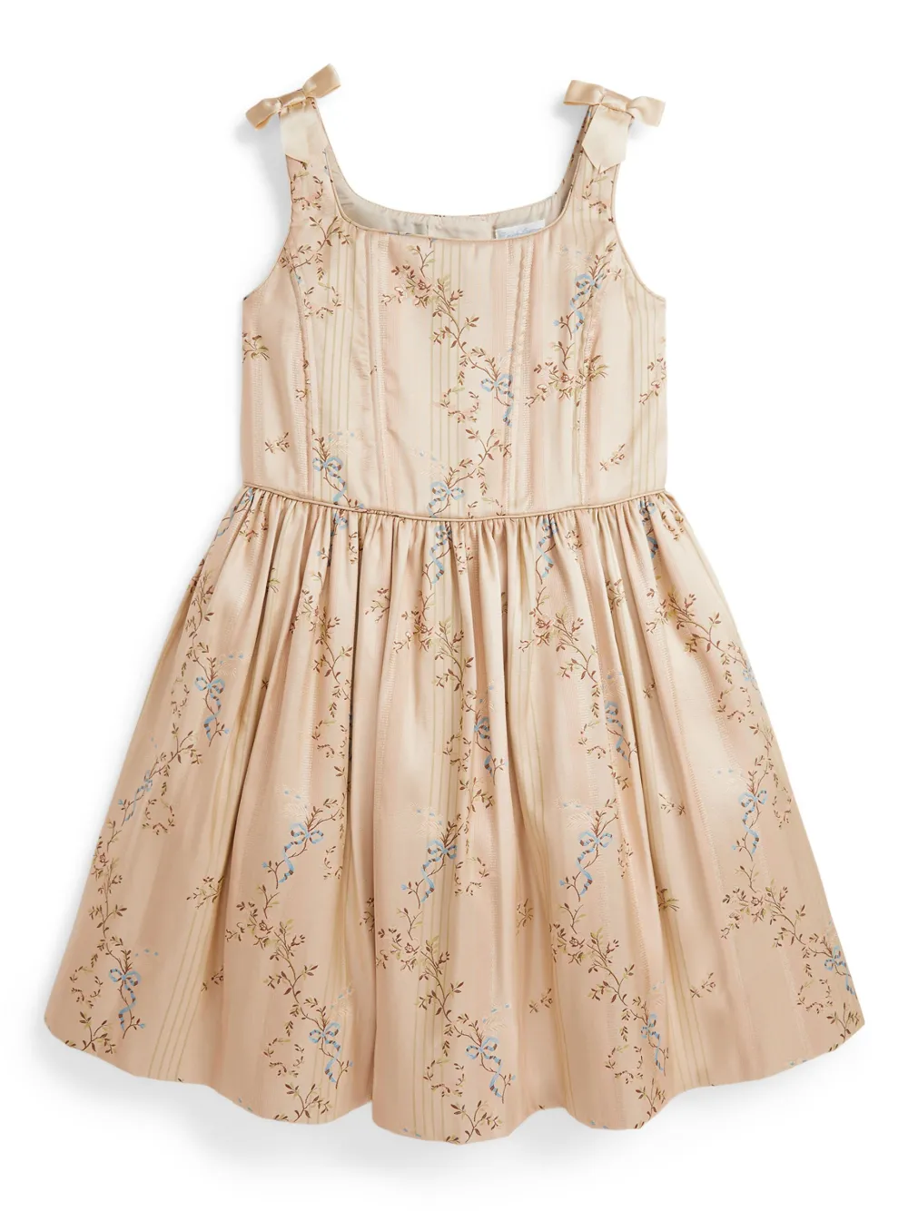 POLO RALPH LAUREN KIDS Jurk met bloe print Beige