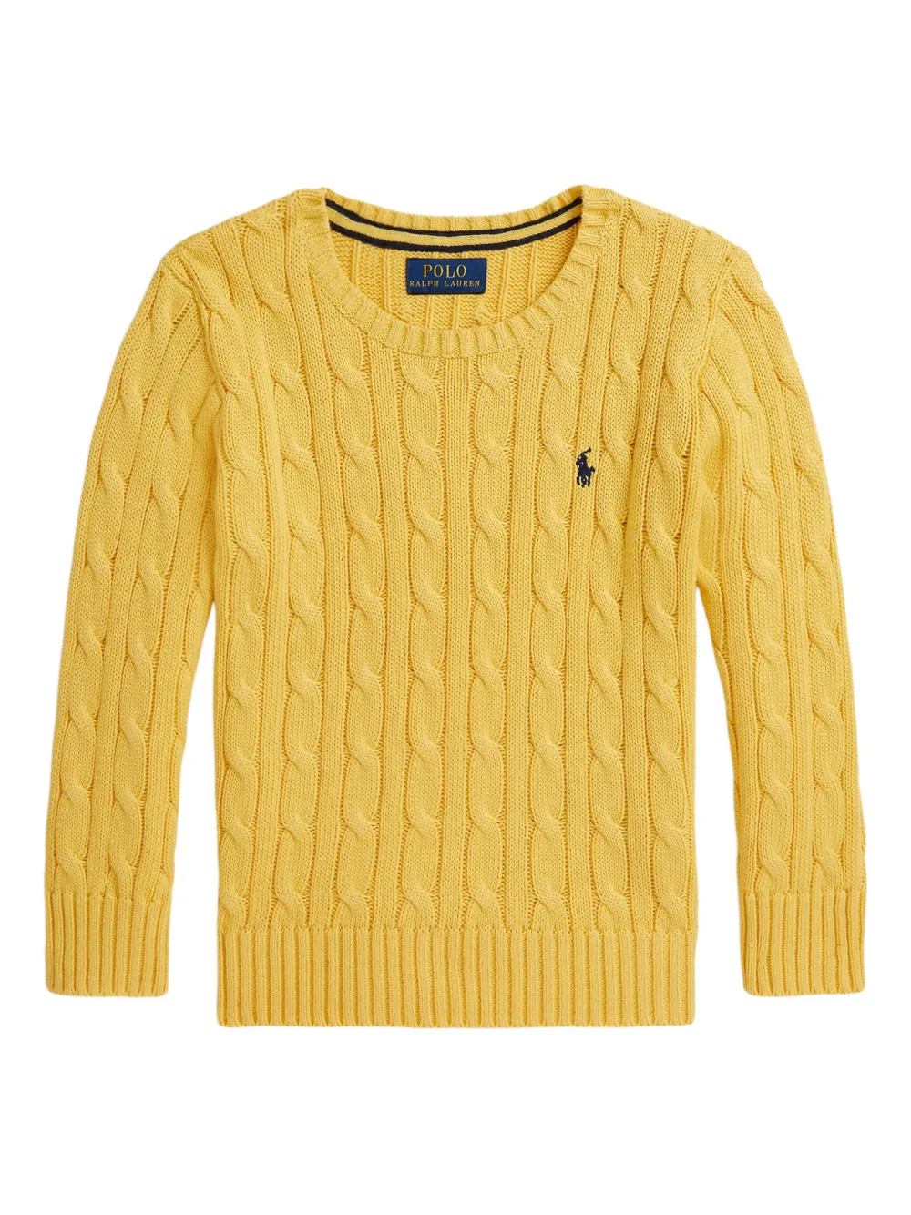 POLO RALPH LAUREN KIDS cable-knit cotton sweater Geel