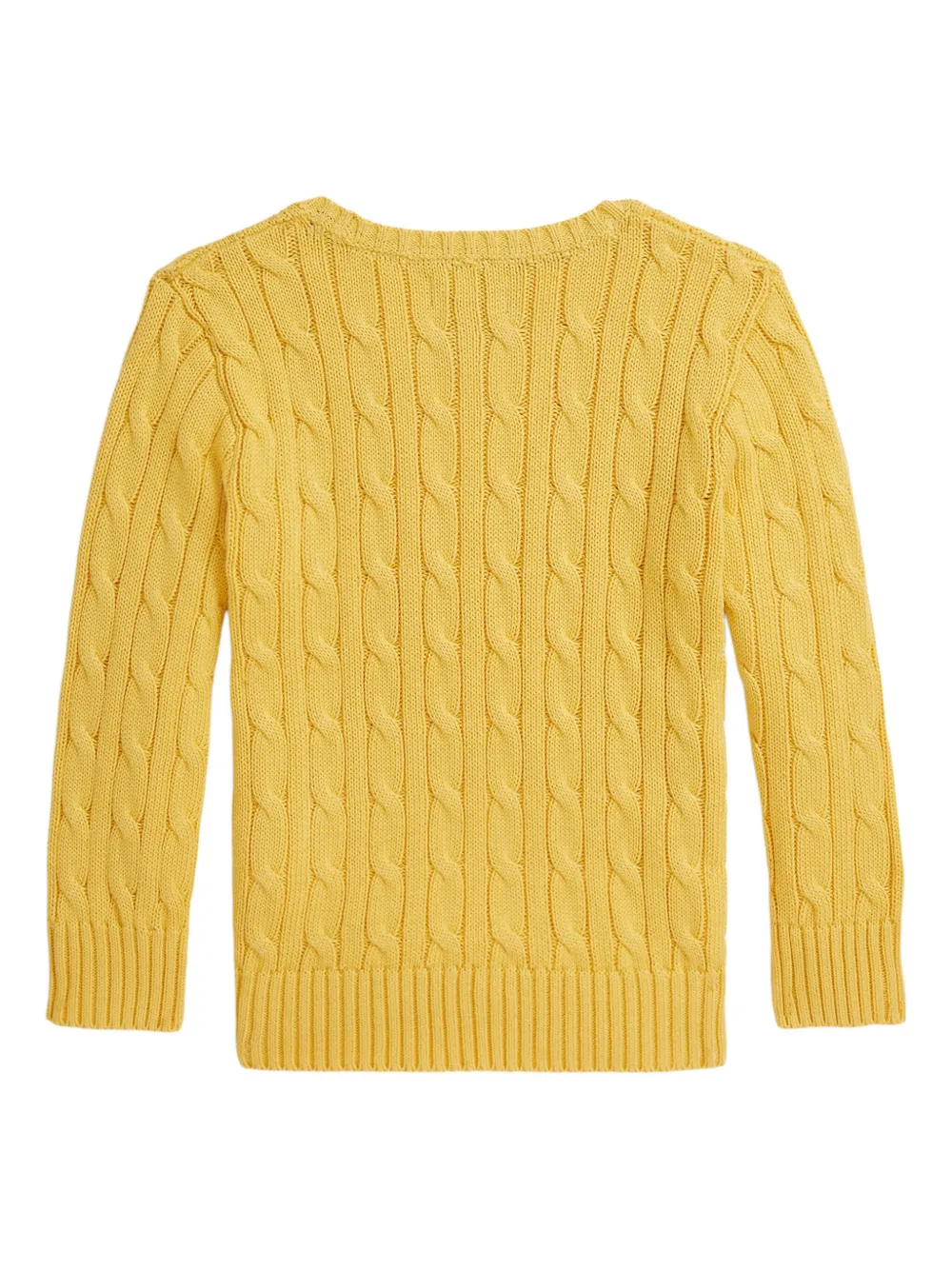 POLO RALPH LAUREN KIDS Kabelgebreide katoenen trui Geel