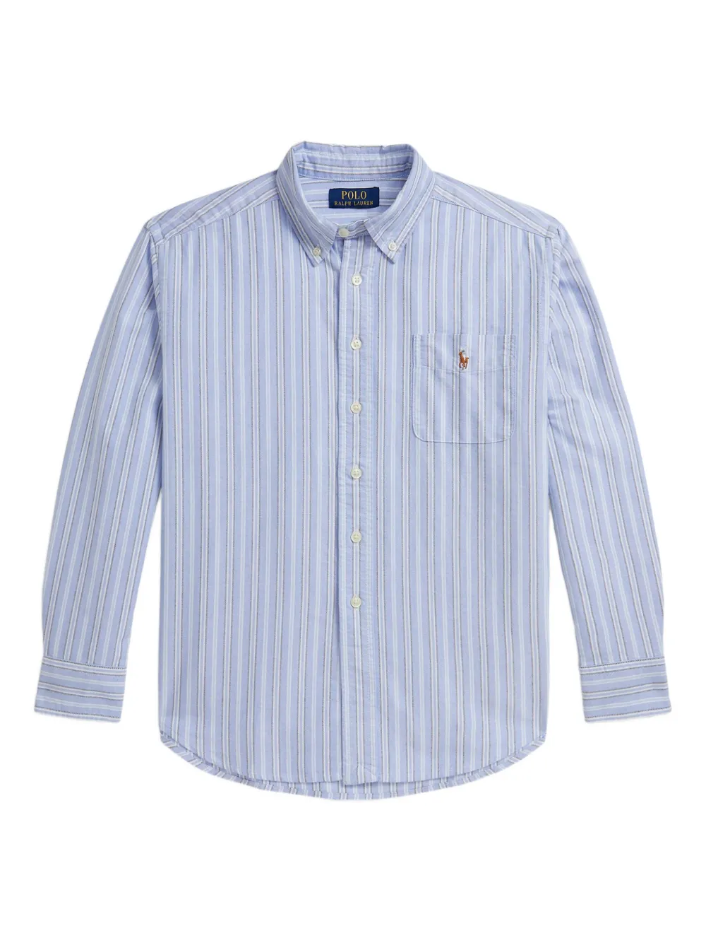 POLO RALPH LAUREN KIDS Gestreept shirt met geborduurd logo Blauw