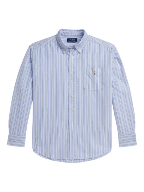 POLO RALPH LAUREN KIDS striped-pattern embroidered-logo shirt