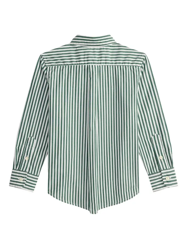 POLO RALPH LAUREN KIDS ストライプ シャツ | グリーン POLO RALPH LAUREN KIDS ストライプ シャツ | グリーン