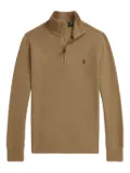 POLO RALPH LAUREN KIDS ribbed-knit half-zip sweatshirt - Brown