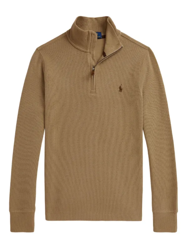 POLO RALPH LAUREN KIDS ribbed-knit half-zip sweatshirt