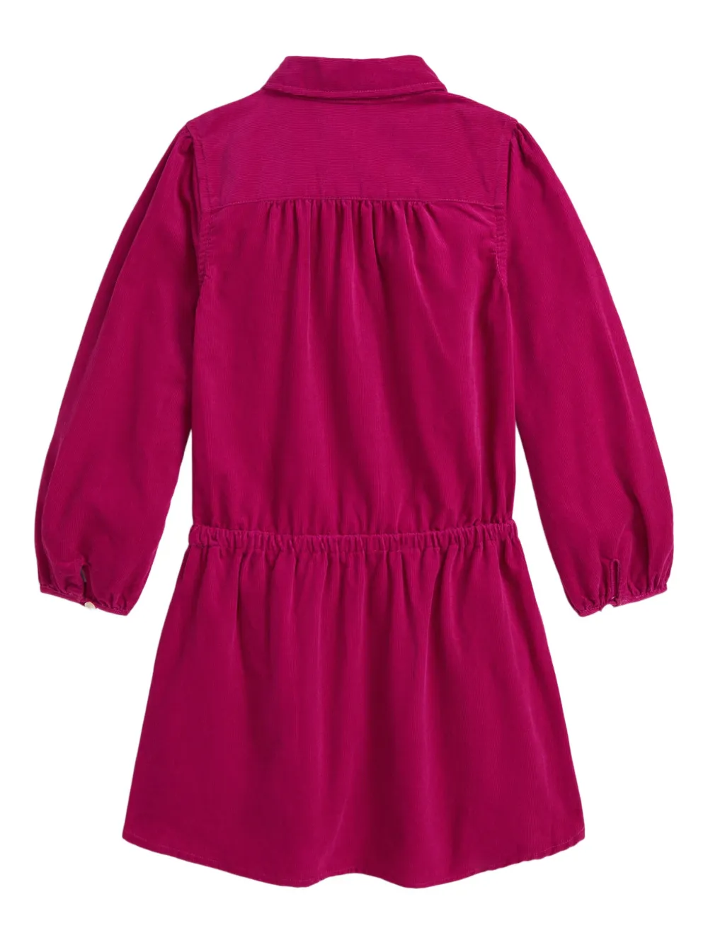POLO RALPH LAUREN KIDS Ribfluwelen shirtjurk met kraag Roze