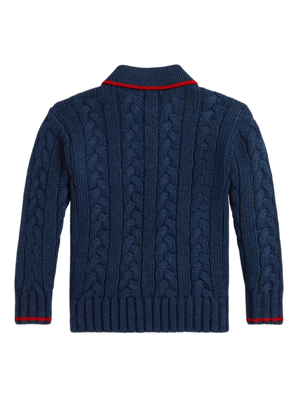 POLO RALPH LAUREN KIDS Kabelgebreid poloshirt Blauw