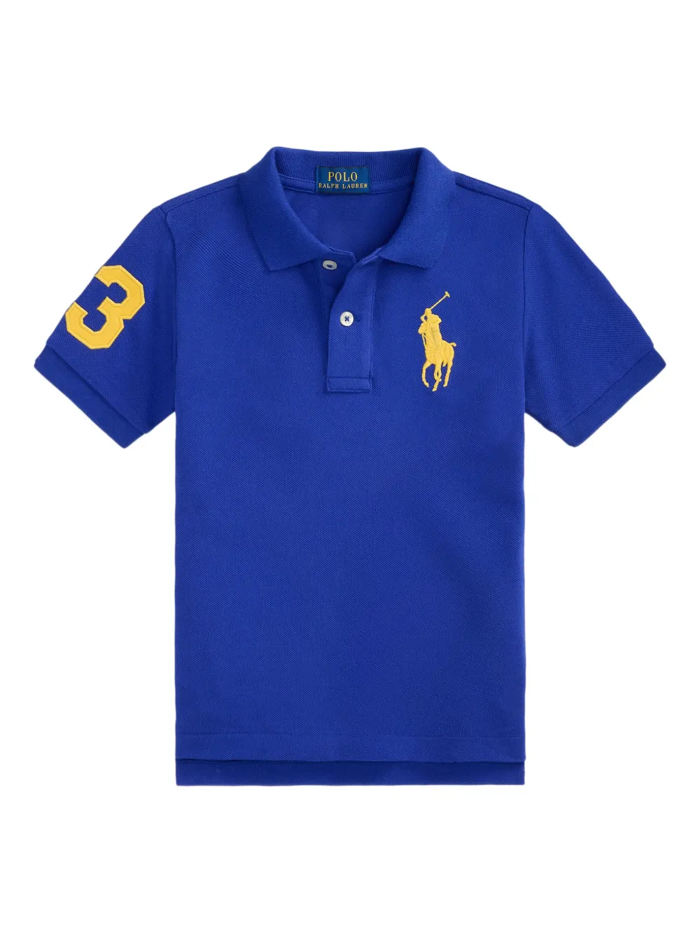 POLO RALPH LAUREN KIDS number-embroidered polo shirt Blauw