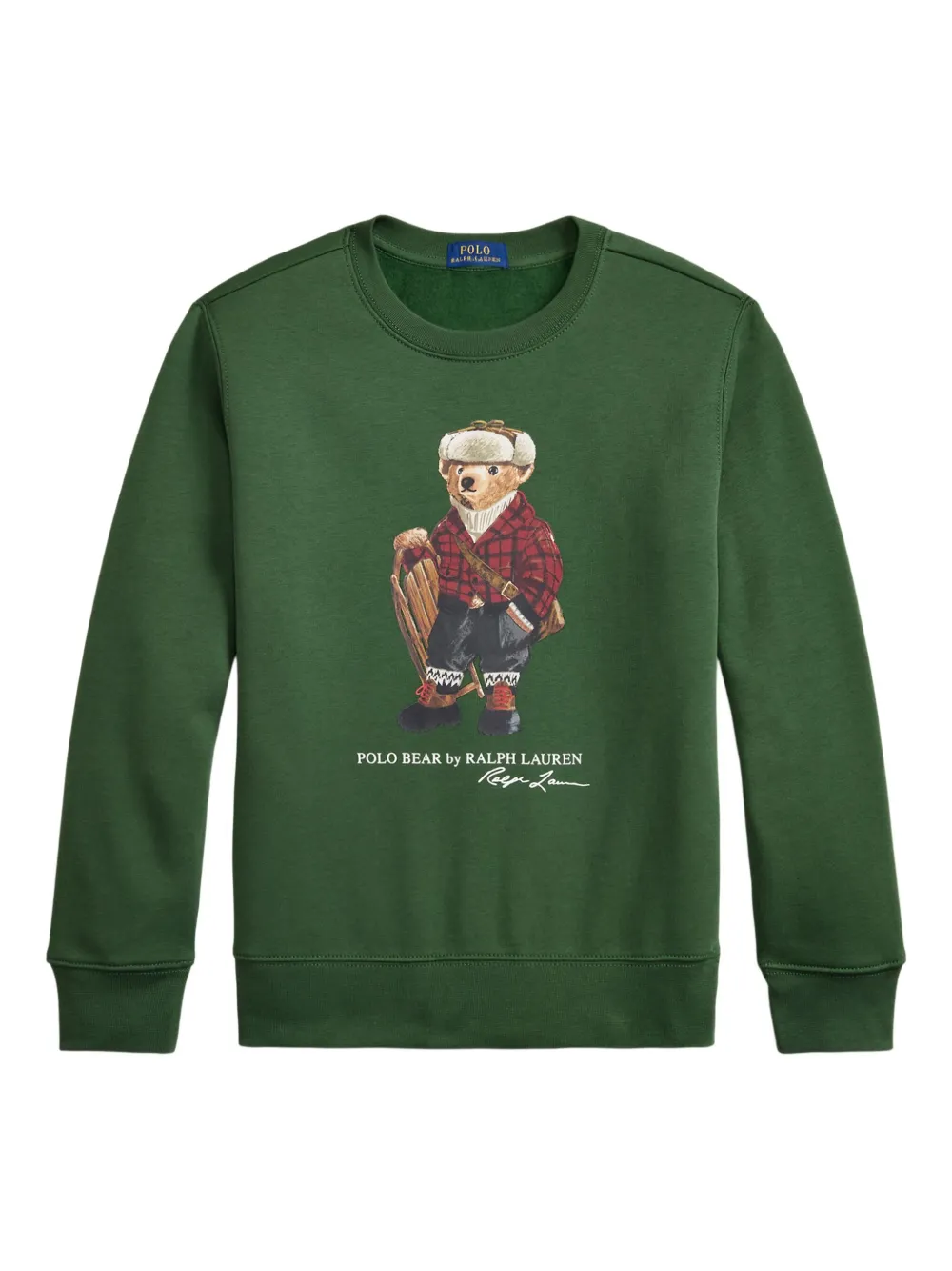POLO RALPH LAUREN KIDS graphic fleece long-sleeve sweatshirt | Green | Image 1
