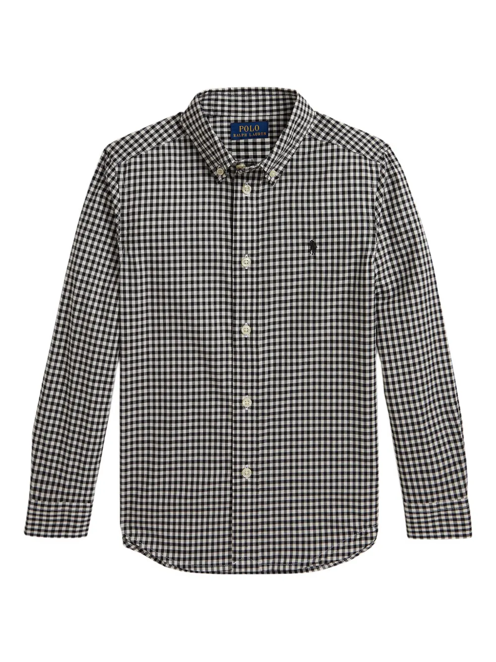 POLO RALPH LAUREN KIDS gingham-check long-sleeve shirt | Black | Image 1