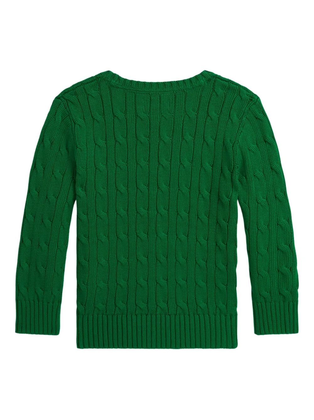 POLO RALPH LAUREN KIDS cable-knit cotton sweater Groen