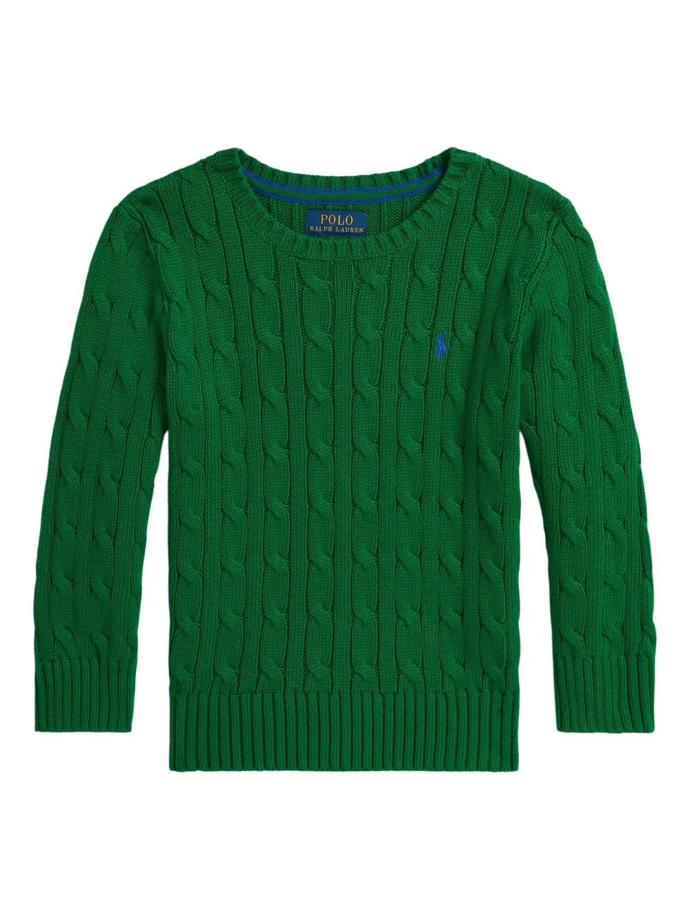POLO RALPH LAUREN KIDS cable-knit cotton sweater Groen