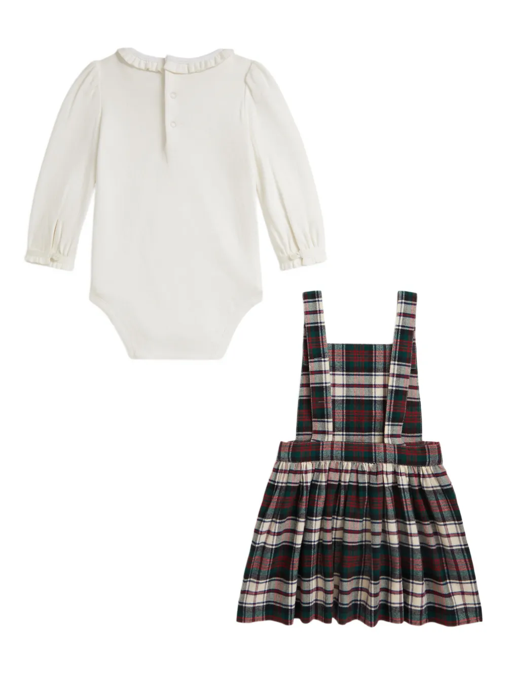 Polo Ralph Lauren Baby Girls 2-piece Interlock Bodysuit And Brushed Oxford Dress Set In Neutral