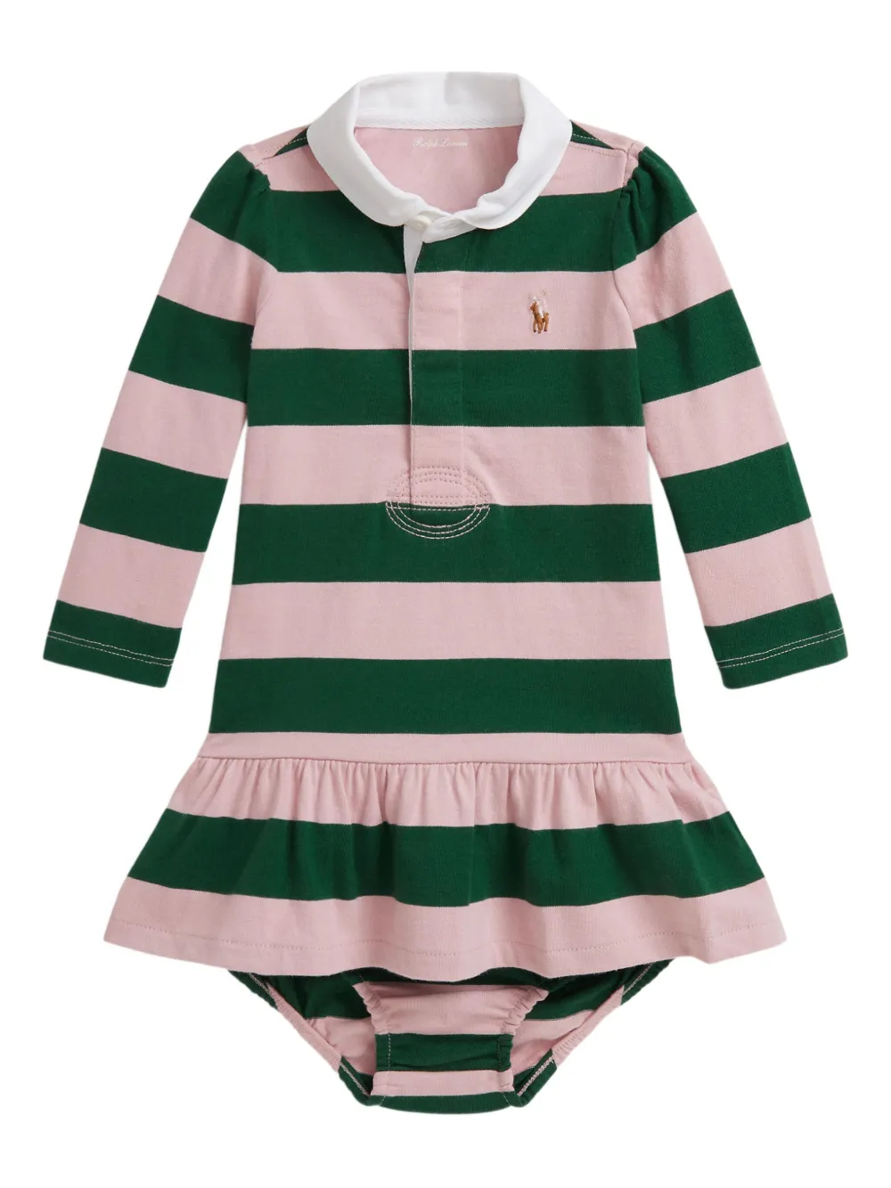 POLO RALPH LAUREN KIDS striped polo dress Roze