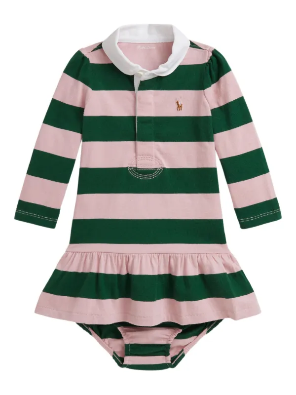 POLO RALPH LAUREN KIDS Striped Polo Dress | Pink | FARFETCH