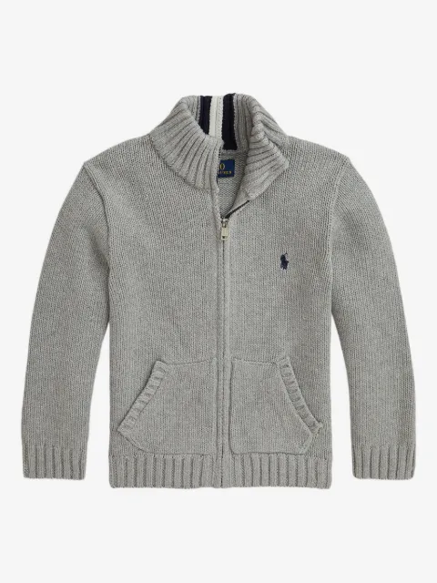 POLO RALPH LAUREN KIDS Grob gestrickter Cardigan mit Reißverschluss