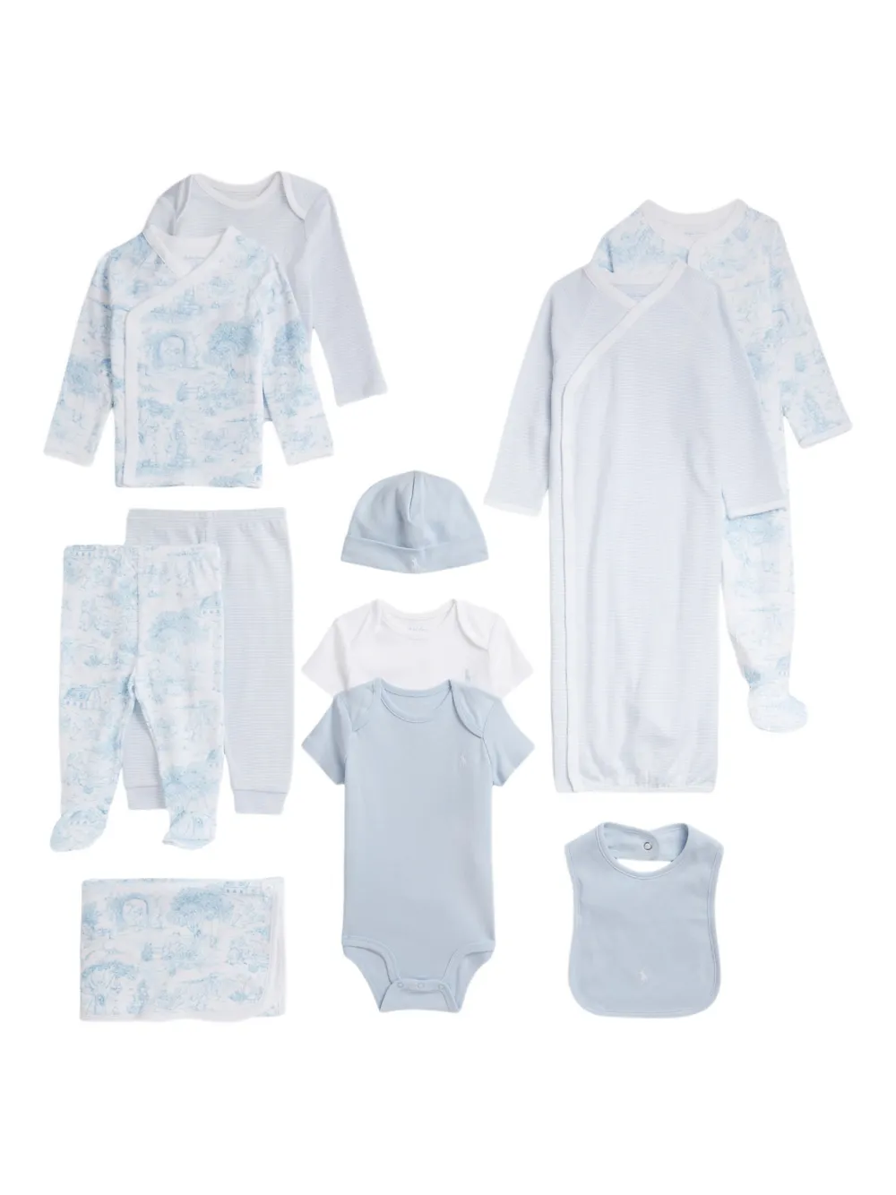 POLO RALPH LAUREN KIDS 11-delige katoenen romperset Blauw