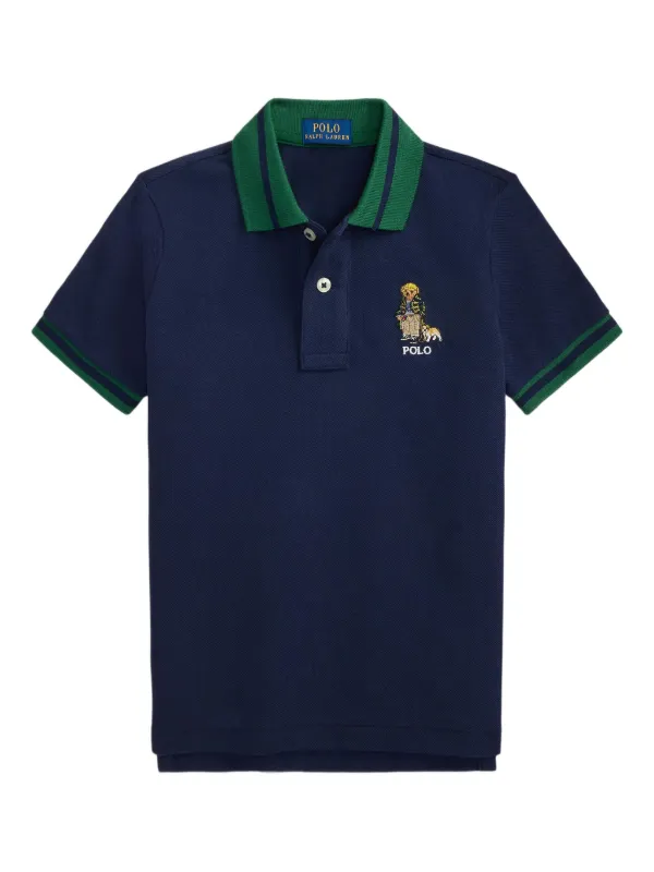 POLO RALPH LAUREN KIDS embroidered-logo Polo Shirt Blue
