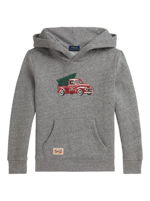 POLO RALPH LAUREN KIDS truck-print hooded sweatshirt