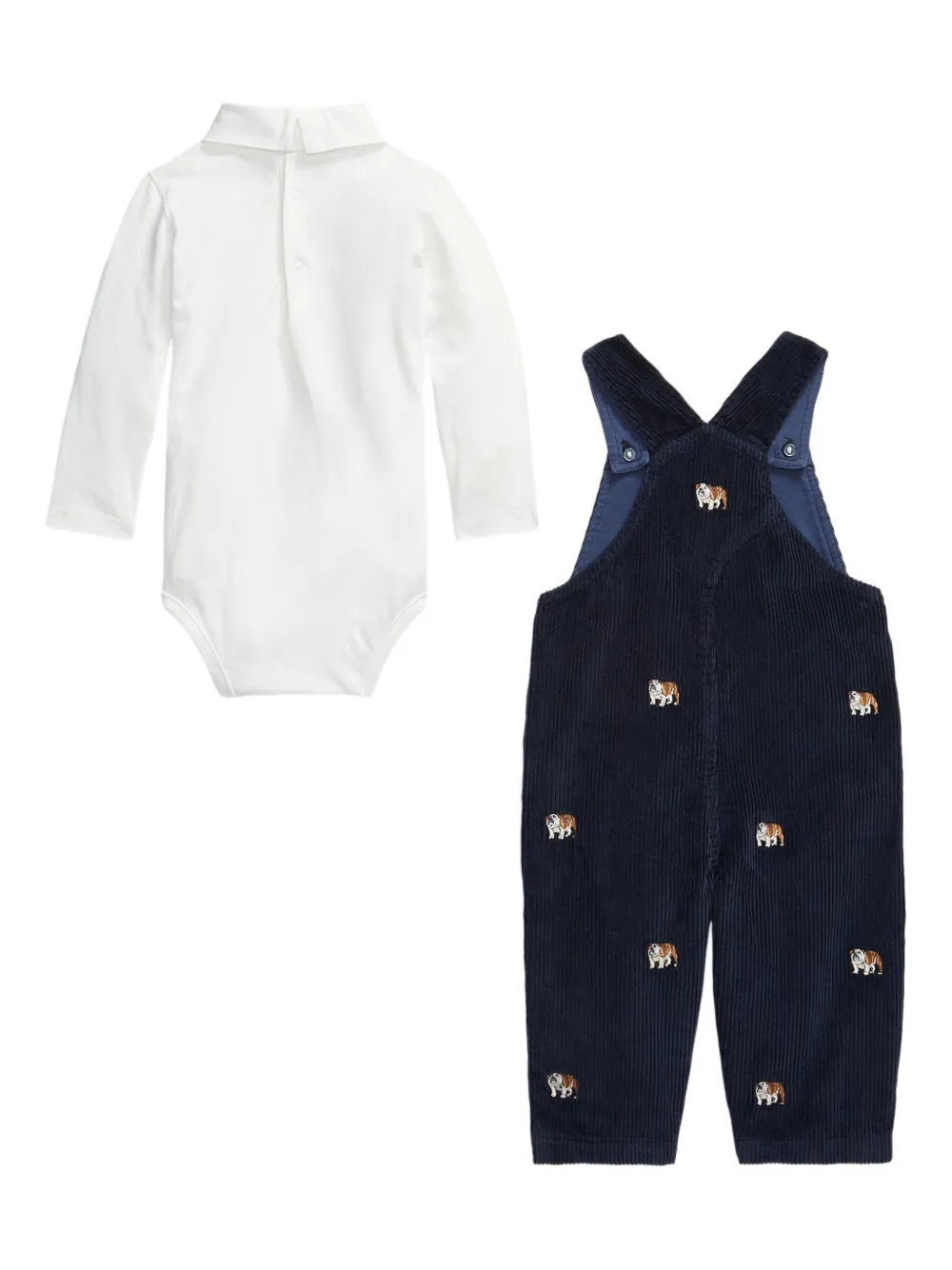 POLO RALPH LAUREN KIDS bulldog-embroidered corduroy overalls set | Dungarees | Image 2
