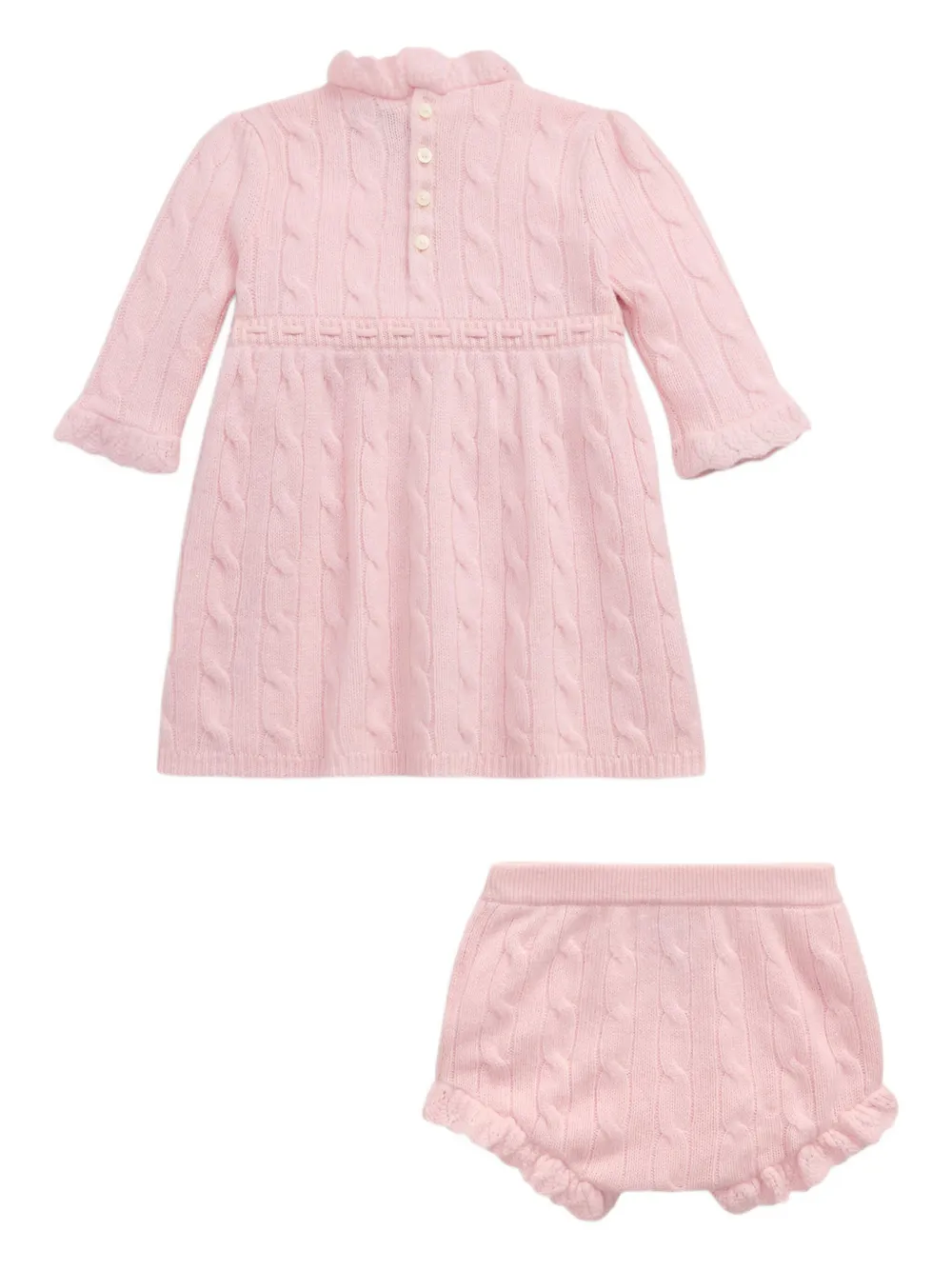 POLO RALPH LAUREN KIDS Kabelgebreide jurk set Roze