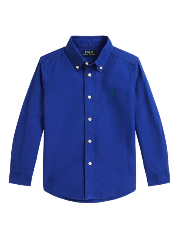 POLO RALPH LAUREN KIDS Oxford Cotton Shirt Blue