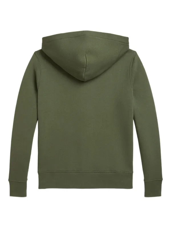 POLO RALPH LAUREN KIDS Fleece zip-up Hoodie | Green | FARFETCH CA