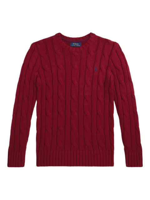 POLO RALPH LAUREN KIDS suéter en tejido de ochos con cuello redondo