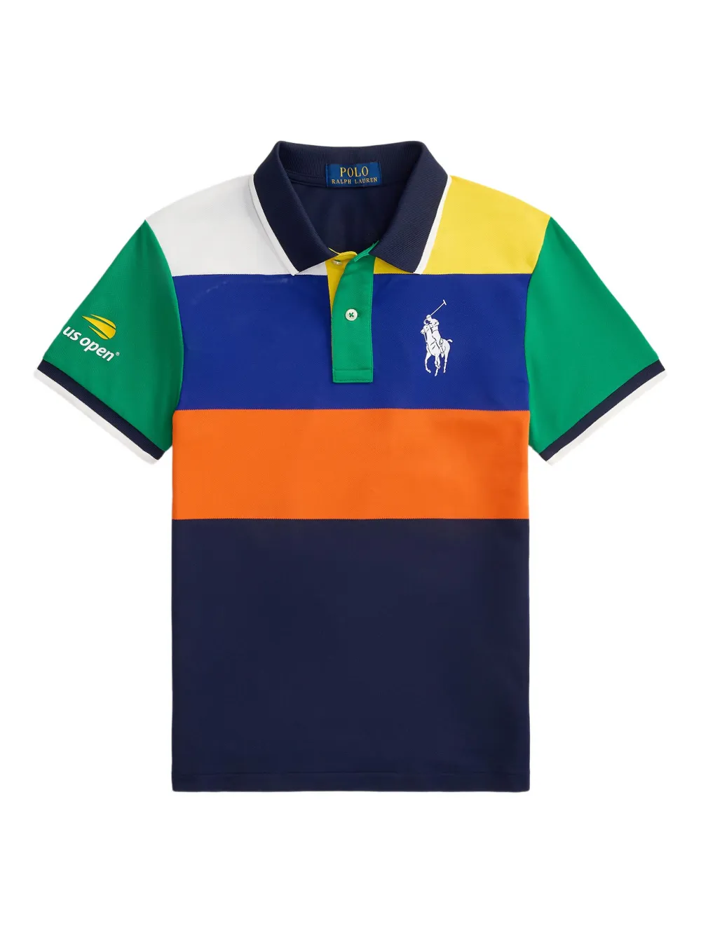 POLO RALPH LAUREN KIDS x US Open Polo con design color-block - Blu