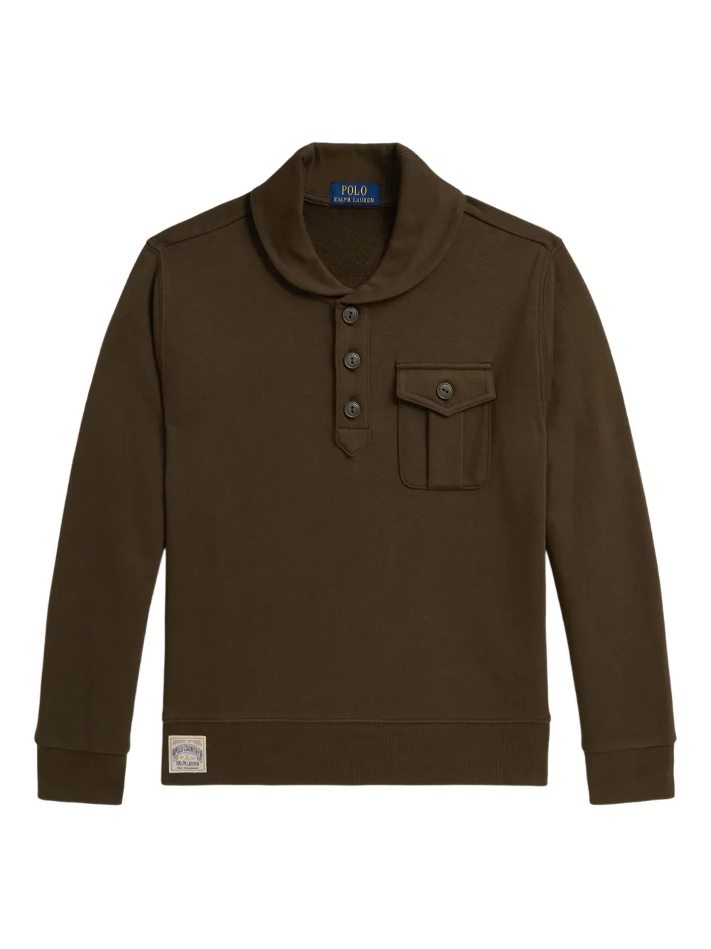 POLO RALPH LAUREN KIDS shawl-collar sweatshirt | Brown | Image 1