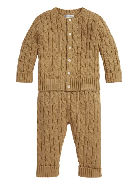 POLO RALPH LAUREN KIDS cable-knit cotton trousers set 