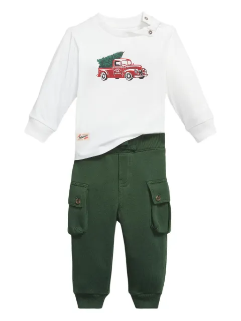 POLO RALPH LAUREN KIDS truck-print jersey two-piece set