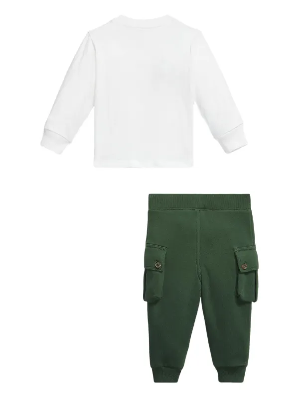 POLO RALPH LAUREN KIDS truck-print Jersey two-piece Set | Green