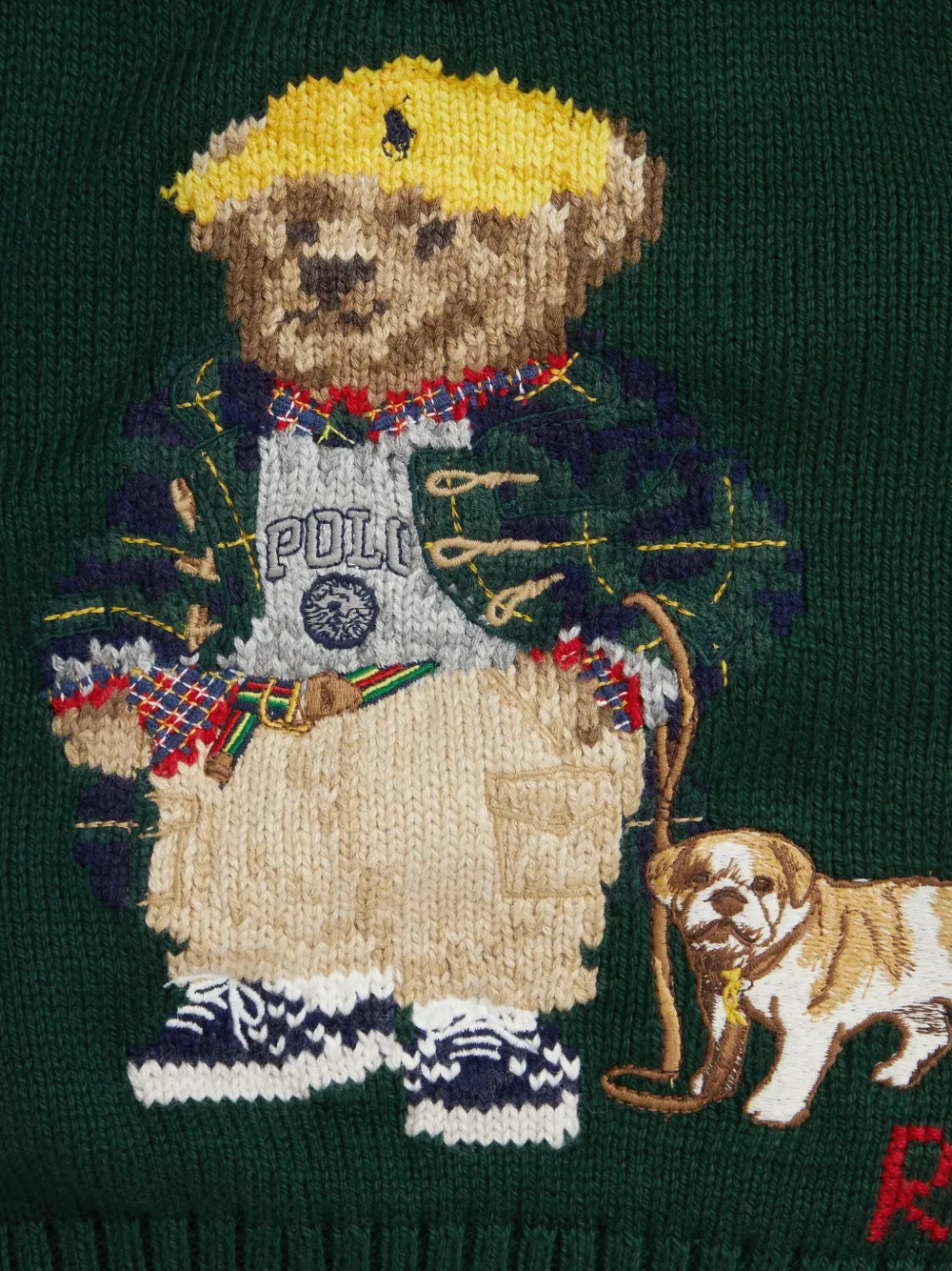 POLO RALPH LAUREN KIDS Gebreide trui met beerpatroon Groen
