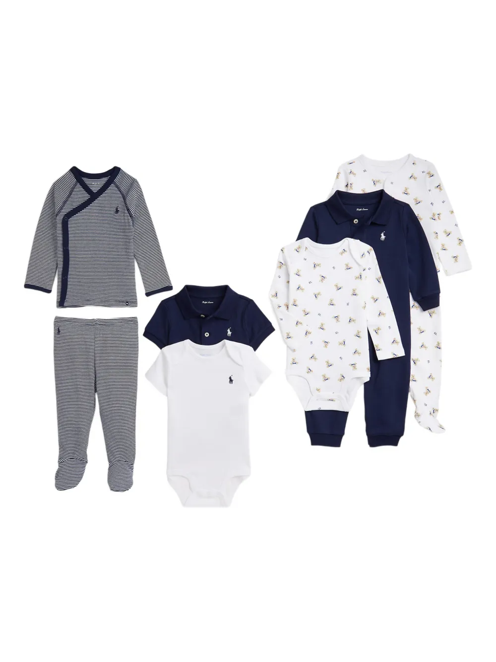 POLO RALPH LAUREN KIDS Stof met teddybeerprint Wit