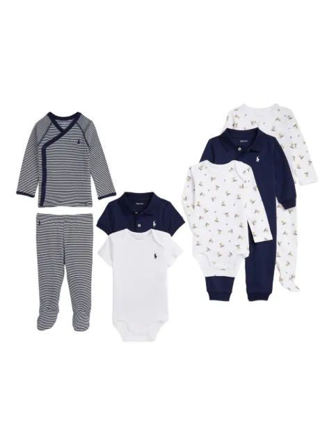 POLO RALPH LAUREN KIDS Polo Bear-print babygrow (set of six)