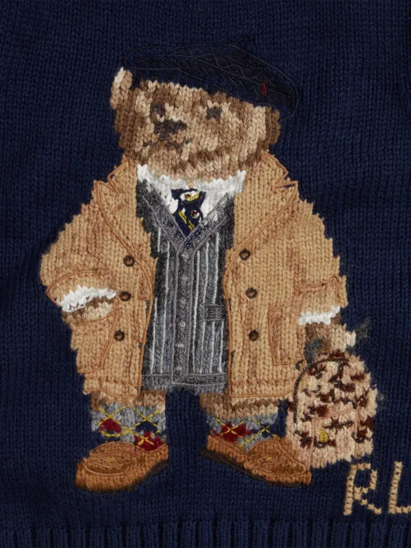 POLO RALPH LAUREN KIDS Polo Bear-motif Knitted Sweater Blue FARFETCH IN