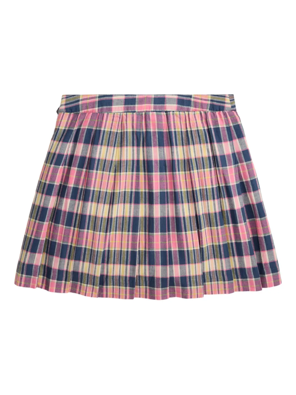 POLO RALPH LAUREN KIDS Madras-check-pleated mini skirt Blauw