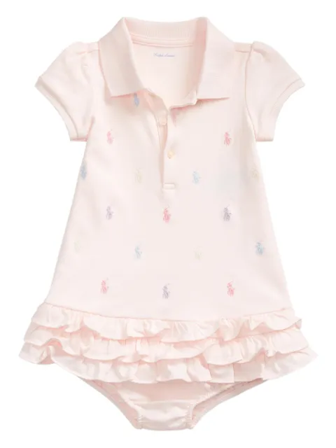 POLO RALPH LAUREN KIDS set med pikéklänning med volang