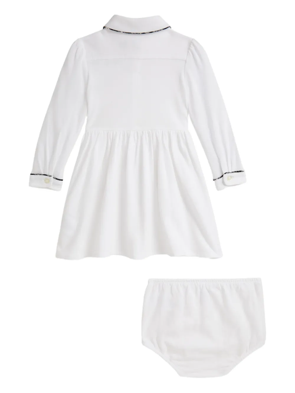 POLO RALPH LAUREN KIDS Jurk set met kraag en lange mouwen Wit