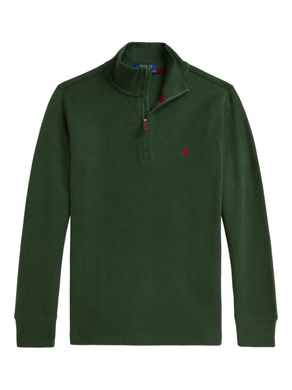 POLO RALPH LAUREN KIDS ribbed-knit half-zip pullover | Green | Image 1