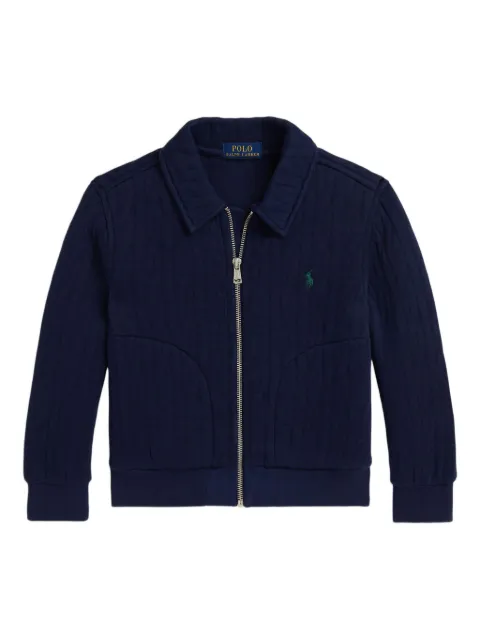 POLO RALPH LAUREN KIDS quilted cable-knit sweatshirt