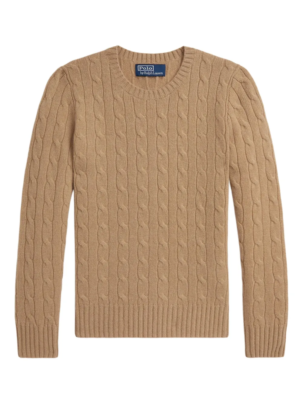 POLO RALPH LAUREN KIDS Kabelgebreide trui met ronde hals Beige