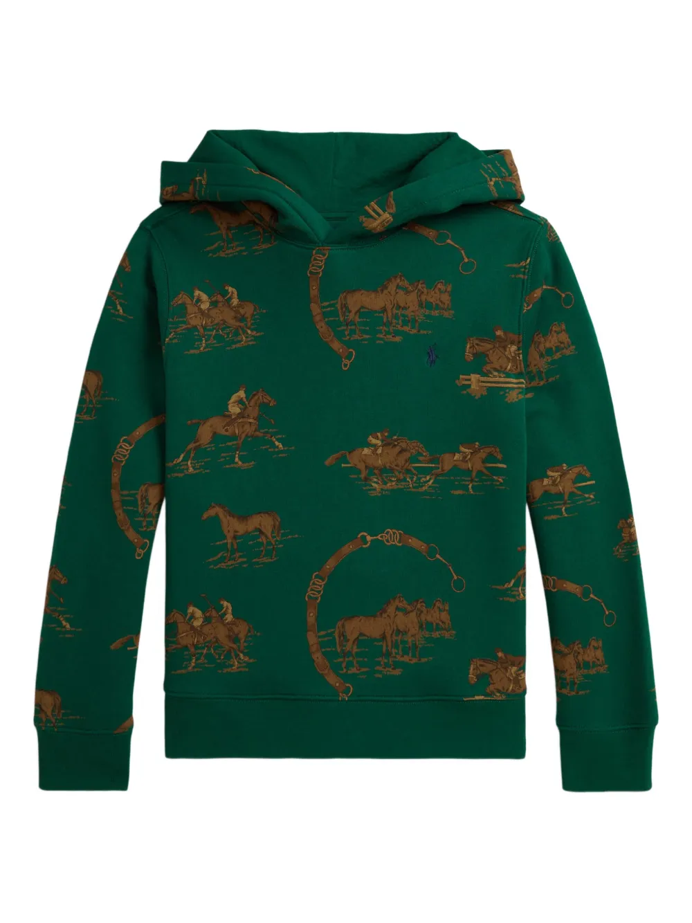 POLO RALPH LAUREN KIDS プリント スウェットパーカー - グリーン POLO RALPH LAUREN KIDS プリント スウェットパーカー - グリーン