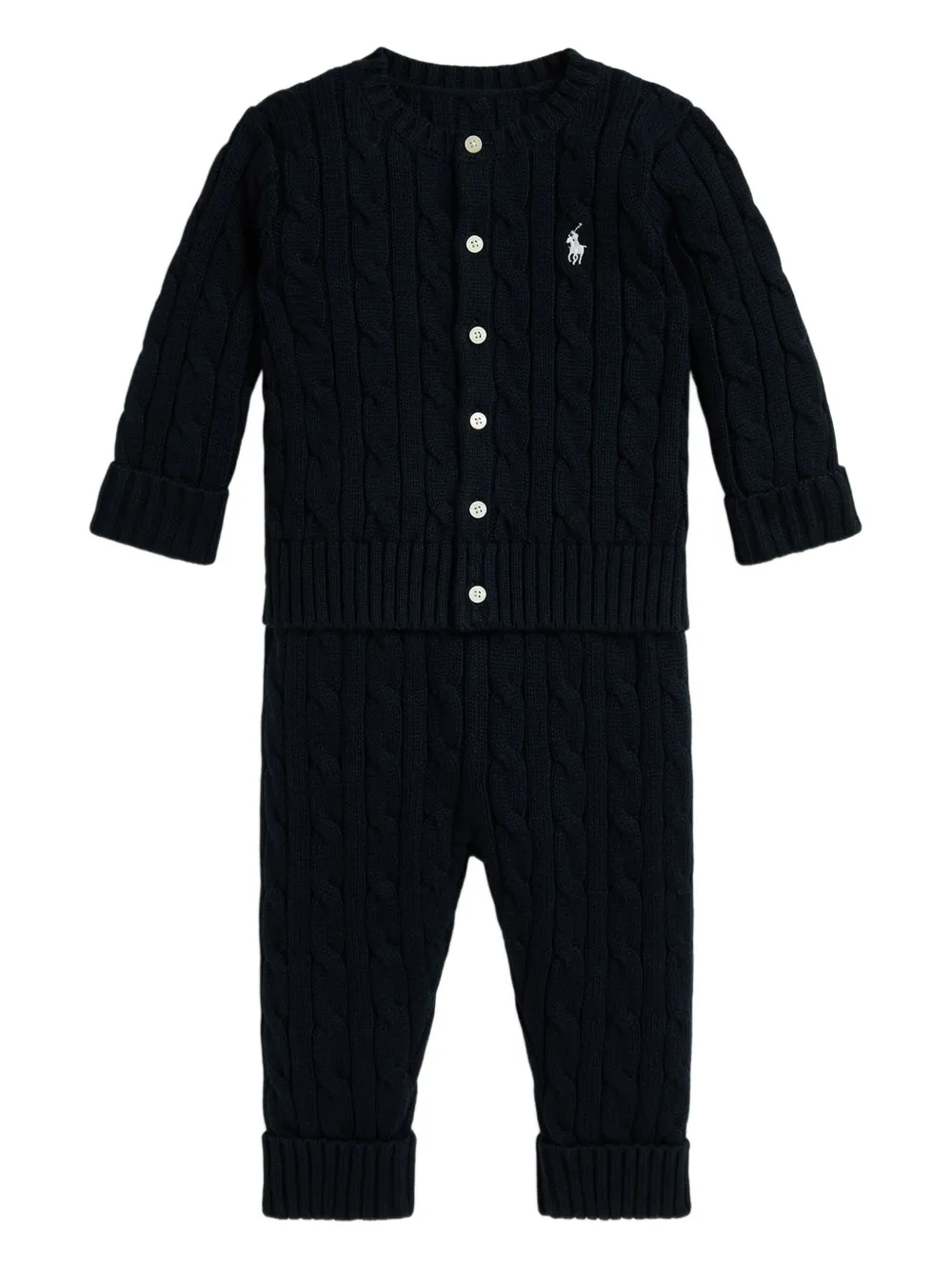 POLO RALPH LAUREN KIDS Kabelgebreide broek Blauw