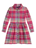 POLO RALPH LAUREN KIDS plaid button-front dress - Pink