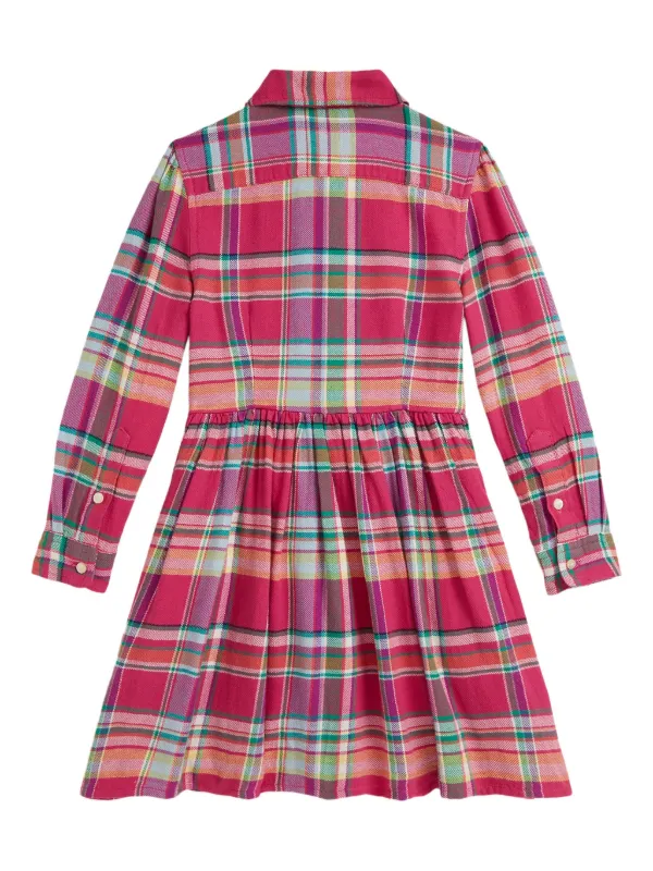 POLO RALPH LAUREN KIDS Plaid button-front Dress | Pink | FARFETCH