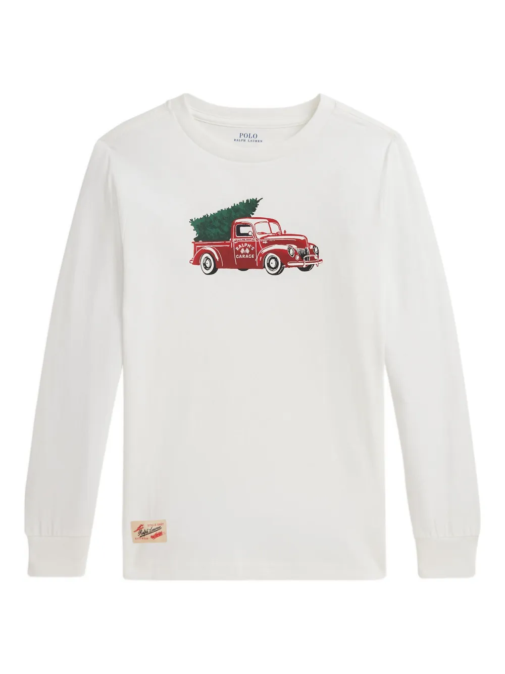POLO RALPH LAUREN KIDS printed truck long-sleeve T-shirt | White | Image 1