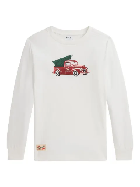 POLO RALPH LAUREN KIDS printed truck long-sleeve T-shirt