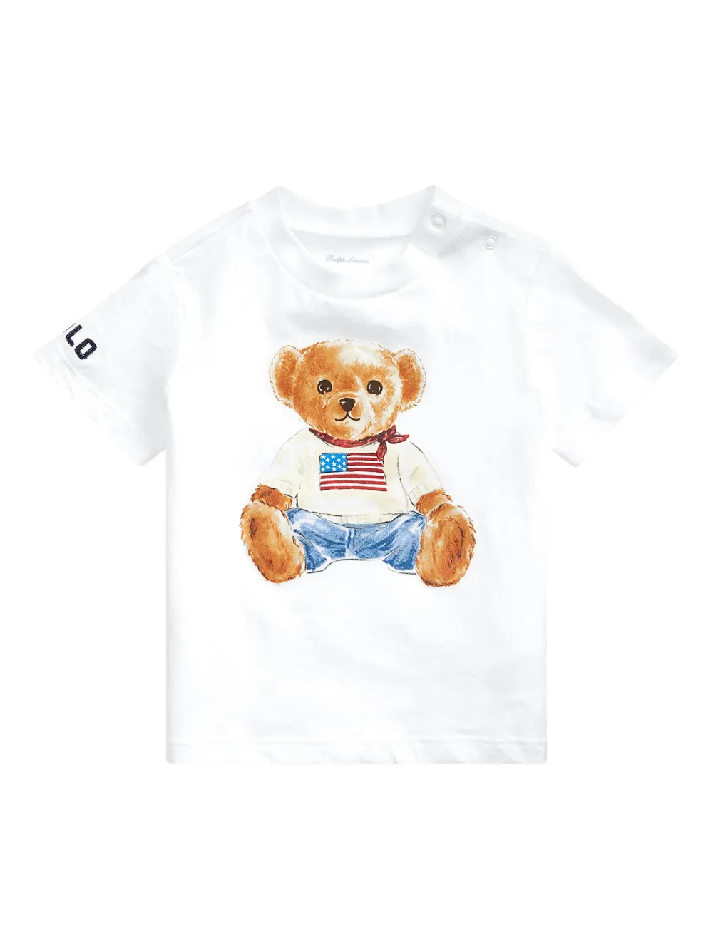 POLO RALPH LAUREN KIDS T-shirt met teddybeerprint Wit