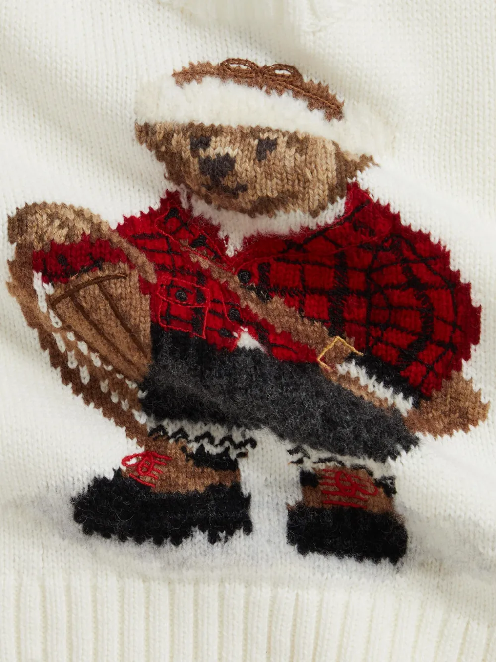 POLO RALPH LAUREN KIDS Tweedelige set met geborduurde beer Wit